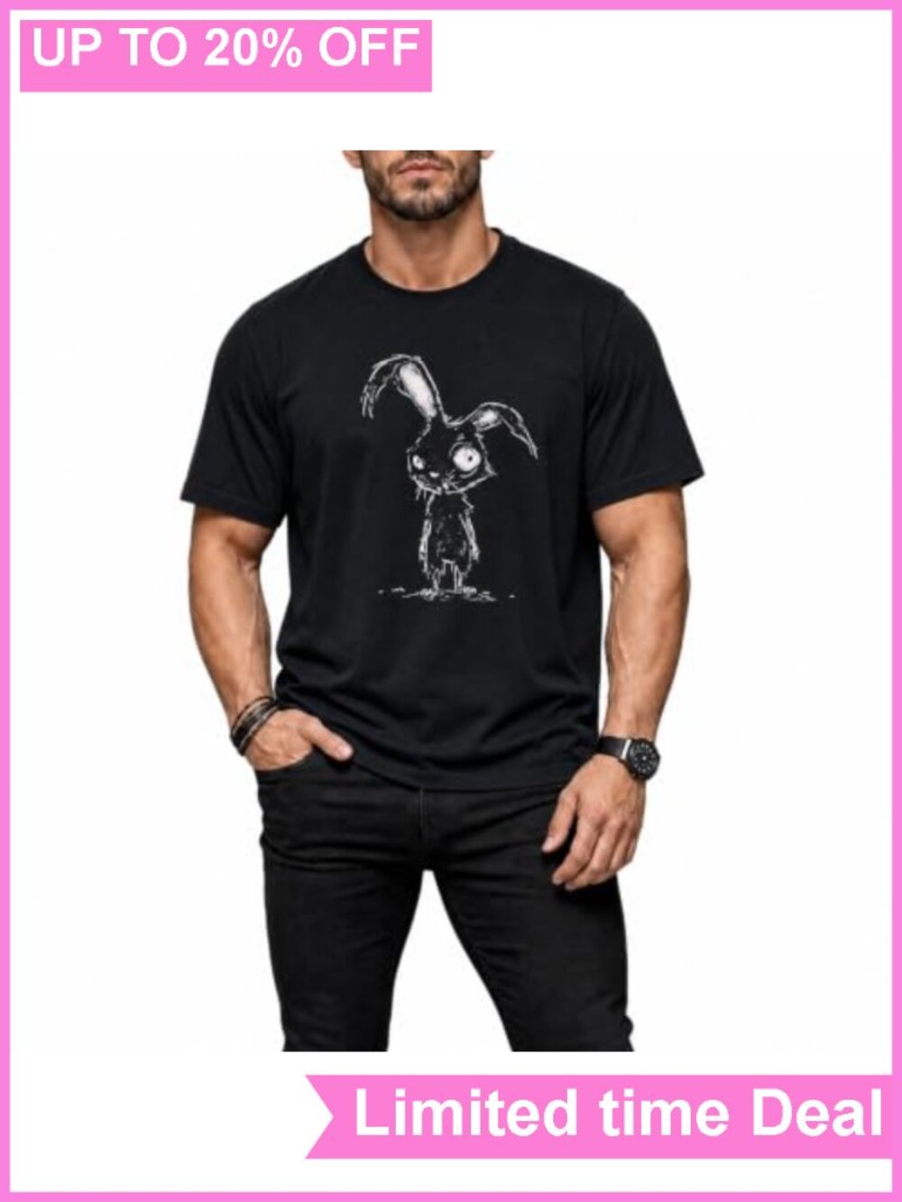 Men's Animal Graphic Tee Funny Vintage Print Short Sleeve Cotton Casual Top
